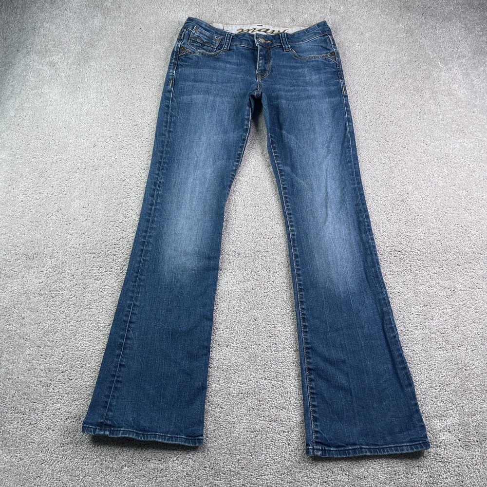 Vintage Mavi Jeans Womens 27 Blue Zoe Low Rise Bootcut Stretch Denim Casual Y2K